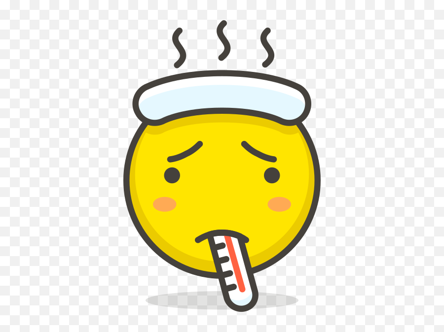 071 - Cartoon Face With Thermometer Emoji,Face Slap Emoji