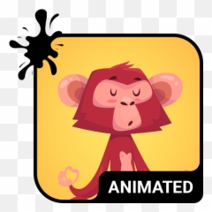 Zen Monkey Animated Keyboard - Tornado Emoji