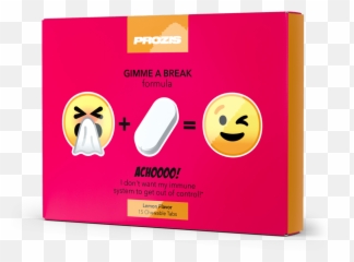 Achoooo - Gimme A Break 15 Chewable Tabs Smiley Emoji,Spring Emojis