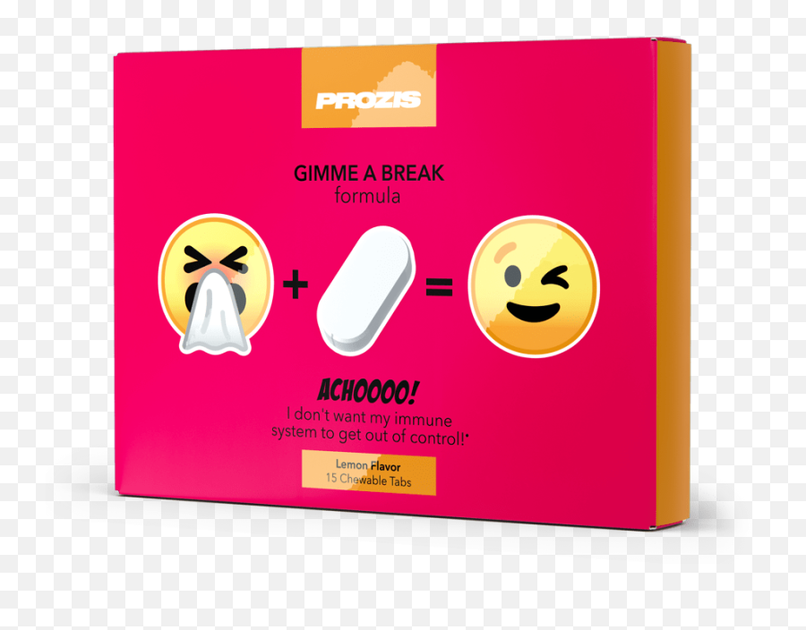 Achoooo - Gimme A Break 15 Chewable Tabs Smiley Emoji,Spring Emojis