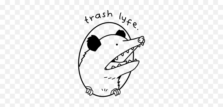 Trashlife Trash Trashy Trashlyfe Lyfe Lifestyle Possum - Cartoon Emoji,Possum Emoji
