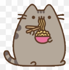 Pusheen Gray Cute Kawaii Cat Noodle Sticker By Emoji,Gray Cat Emoji