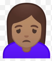 U200d Woman Frowning Medium Skin Tone Emoji - Sad People Cartoon Face,Emoji Triste Png