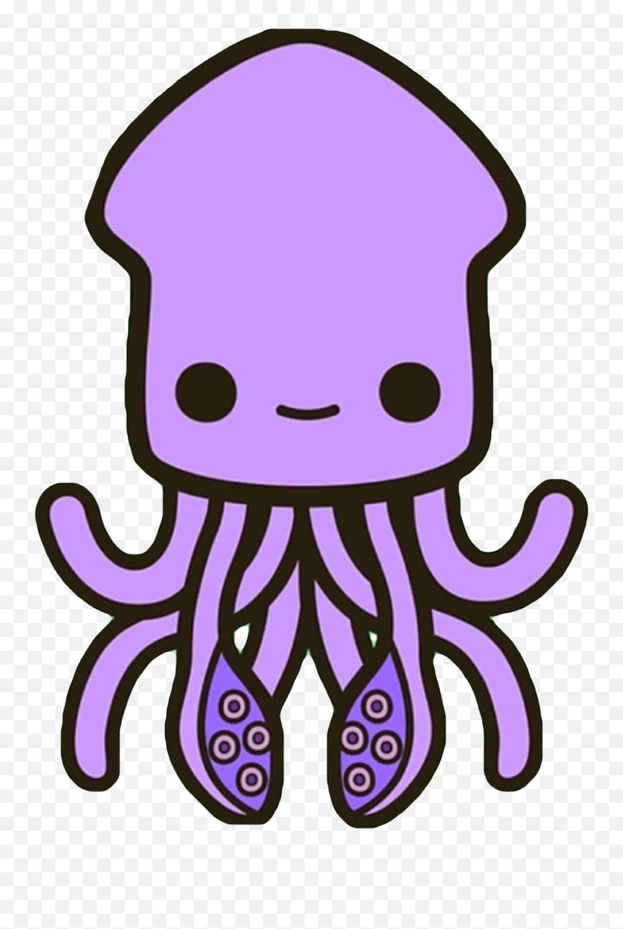 Kawaii Cute Octopus Squid Sticker By David Belmonte - Cute Squid Emoji,Octopus Emoji
