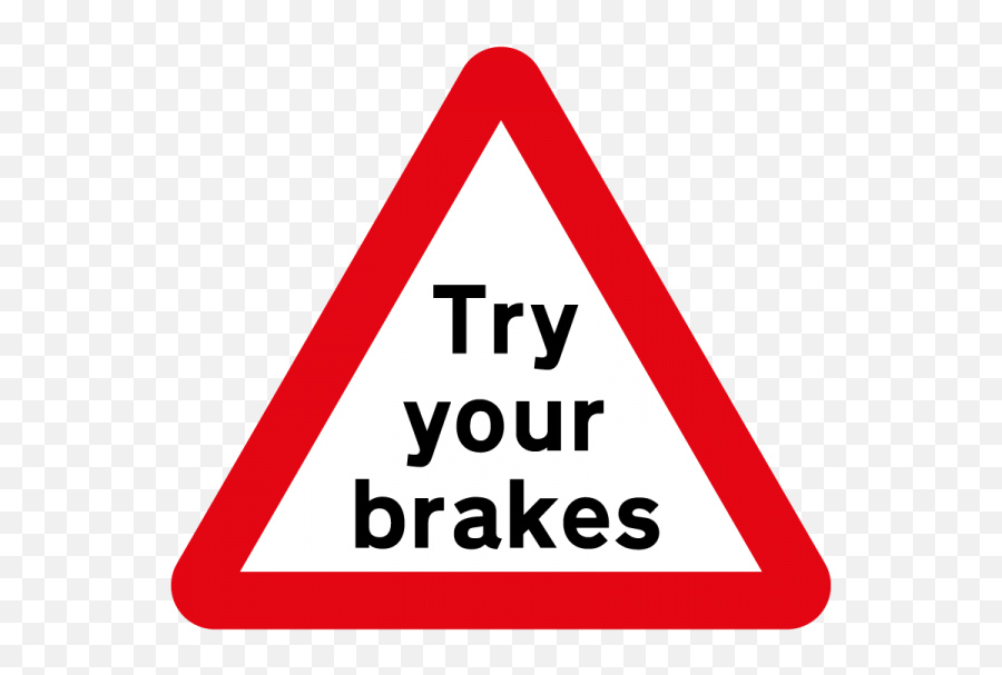 Try Your Brakes - Dangerous Sign Clipart Emoji,Traffic Cone Emoji