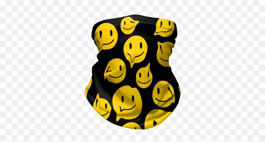 Melting Smiley Faces Neck Gaiter Lookhuman - Happy Emoji,Rock Emoticon