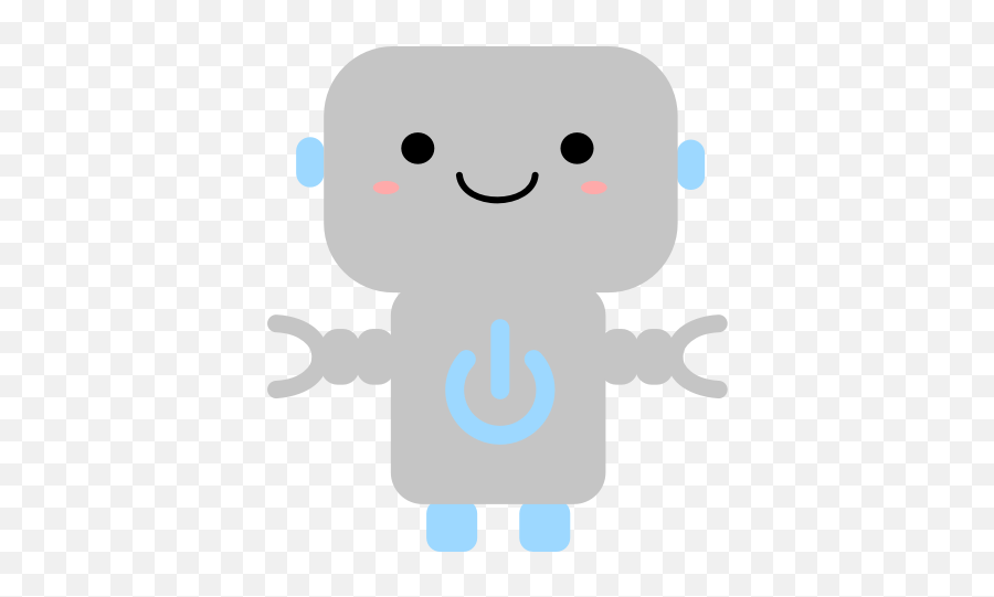 Kawaii Robot With Power Symbol - Cute Robot Transparent Background Emoji,Drool Emoticon