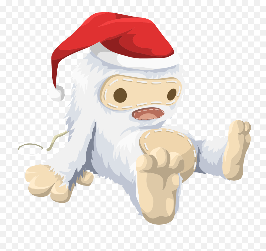 Bigfoot And Sasquatch Clipart - Yeti With Christmas Hat Emoji,Sasquatch Emoji