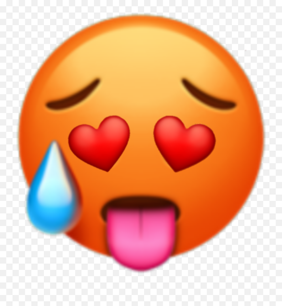 Emojis Hearteyes Hot Tongueout Aesthetic Mine Free - Iphone Emojis Hot Face,Heart Eyes Emoji Png