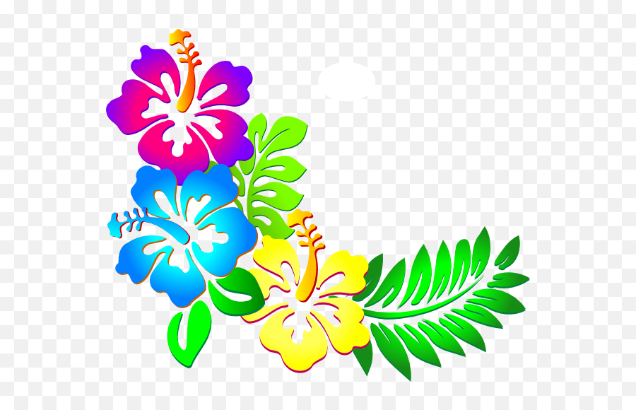 Flower Border Hibiscus Border Clipart Clipart Kid 2 - Hibiscus Clip Art Emoji,Hibiscus Emoji