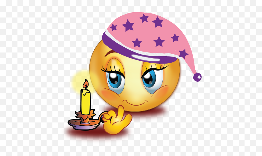 Good Nigh Girl With Candle Emoji - Good Night God,Emoji Candle