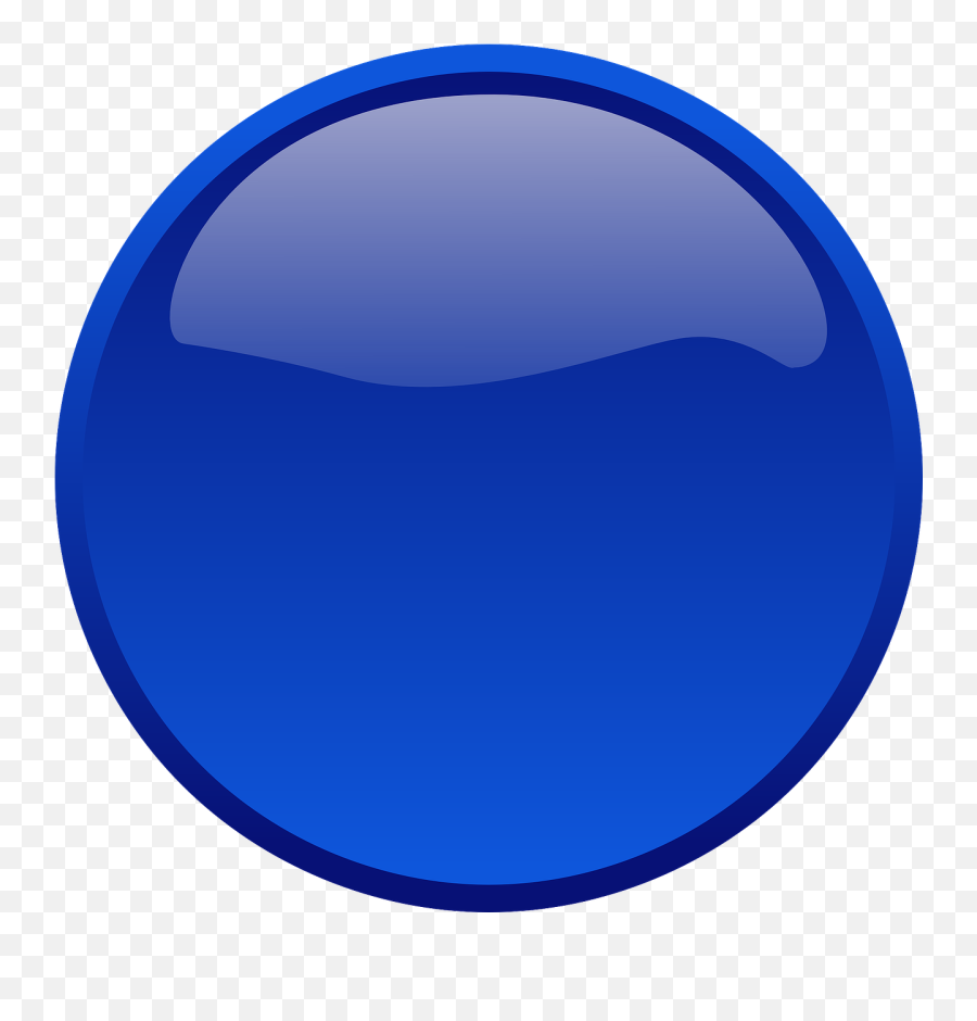 Button Circle Shape Blue Glass - Button Clipart Blue Emoji,Ipod Emoji Keyboard