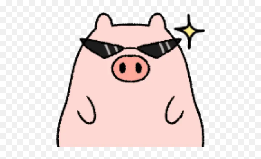 Very Cute And Round Pig Emoji Stickers For Whatsapp - Clip Art,Pig Emoji