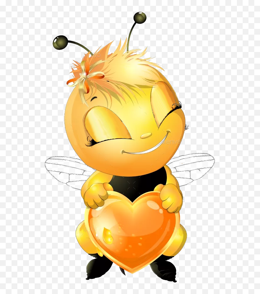 Pin On Insects Creepy Crawlies - Bee Cartoon Pic With Heart Emoji,Creepy Emoji