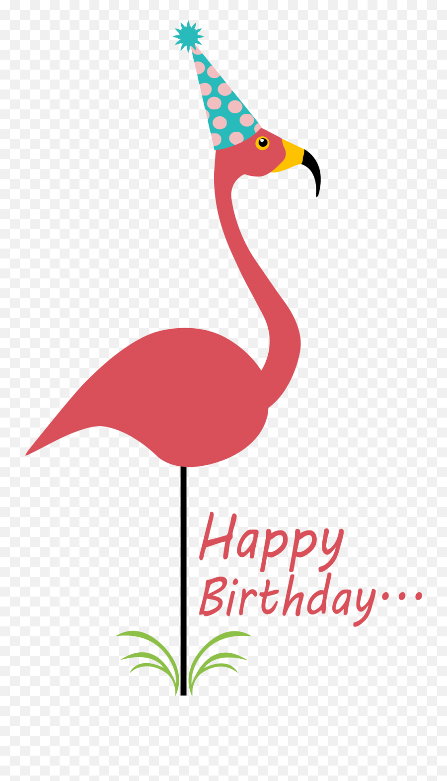 Flamingo Clipart Happy Birthday Png U2013 Clipartlycom - Happy Birthday Png Text Emoji,Happy Birthday Emoticon