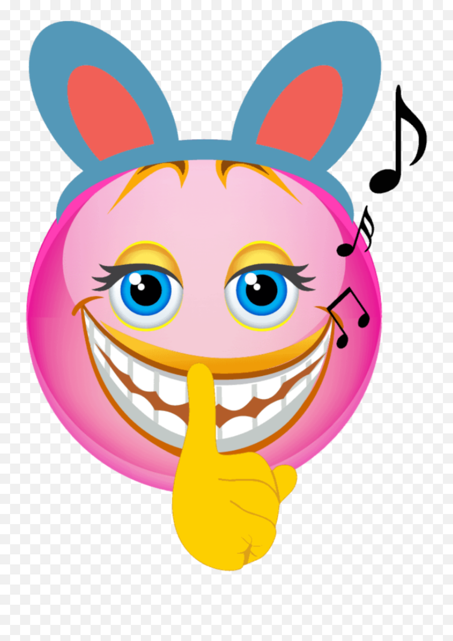 Mq Pink Ears Quiet Emoji Emojis - Cartoon,Be Quiet Emoji