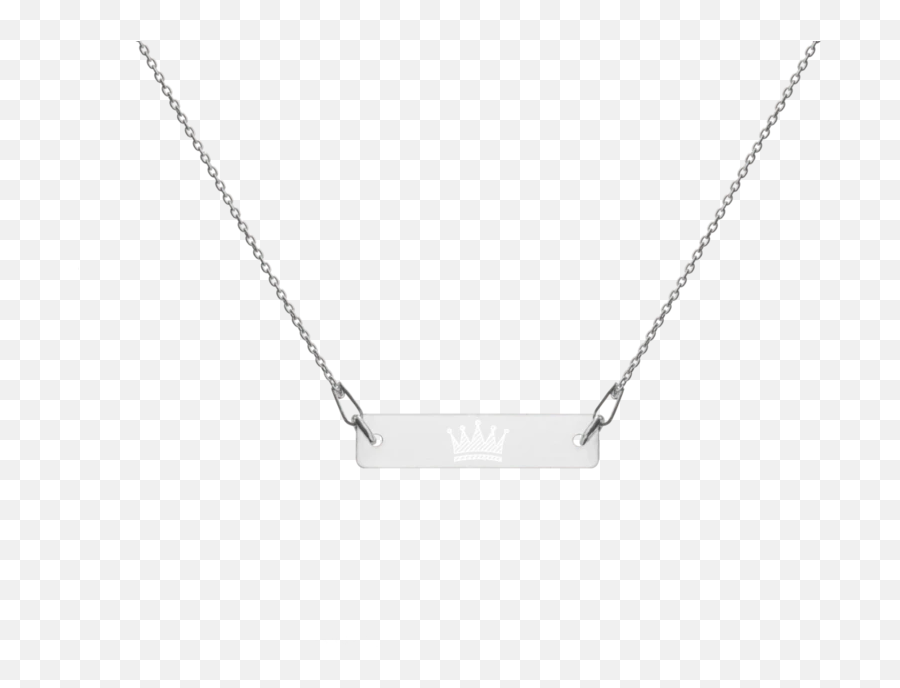 Engraved Emoji Bar Chain Necklace - Crown Necklace,Black Emoji Shoes