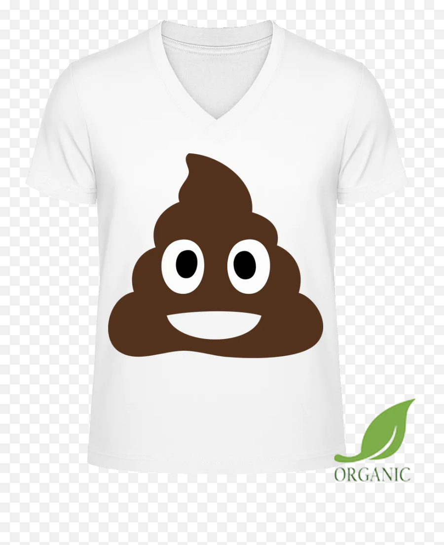 Shit Emoji Organic V - Poop Emoji Outline Clipart,Emoji Shirts