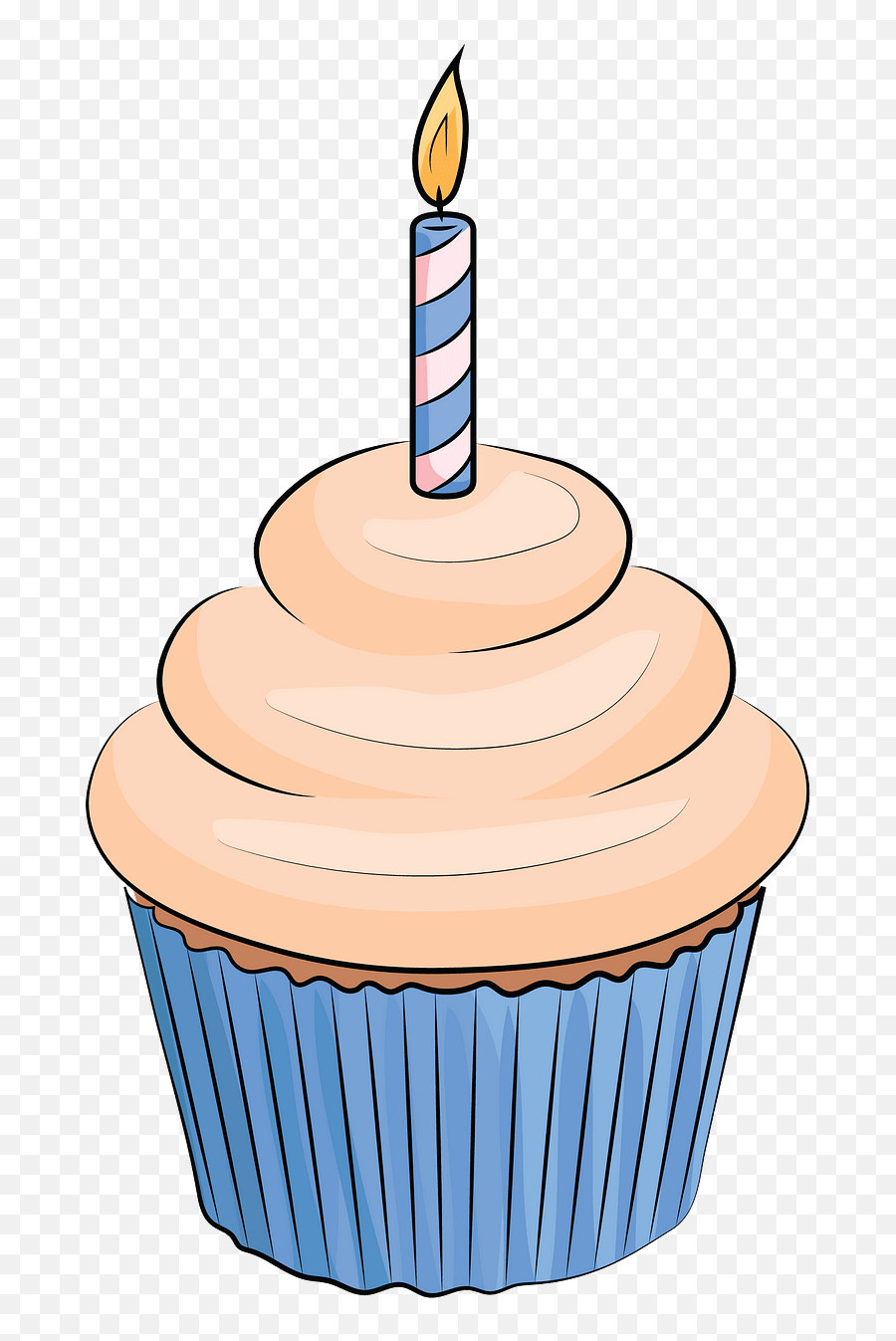 Free Birthday Cupcake Clipart Download Free Clip Art Free - Cupcake With Candle Clipart Emoji,Emoji Cupcake Ideas