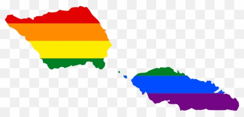 Lgbt Flag Map Of Samoa - American Clipart Emoji