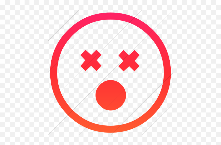 Orange Gradient Classic Emoticons Dizzy - Circle Emoji,Dizzy Emoticon