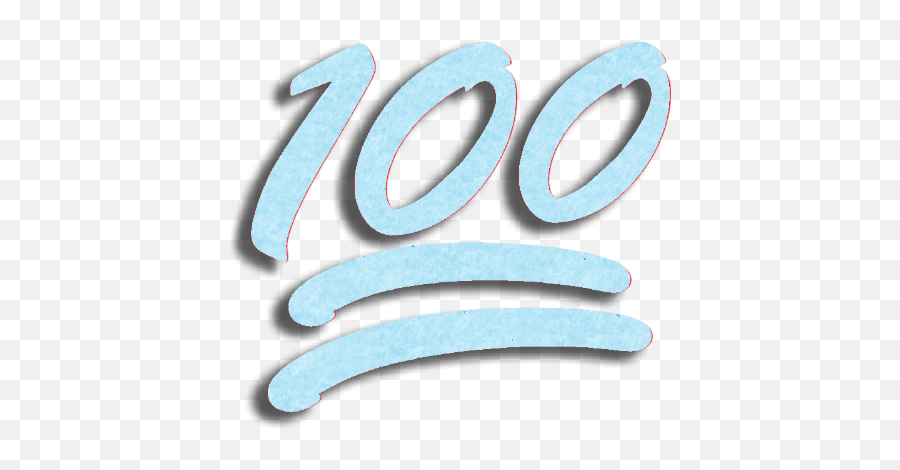 100percent 100 Emoji Chat Text Emotions Blue - 100 Emoji Blue Font,100 Emoji