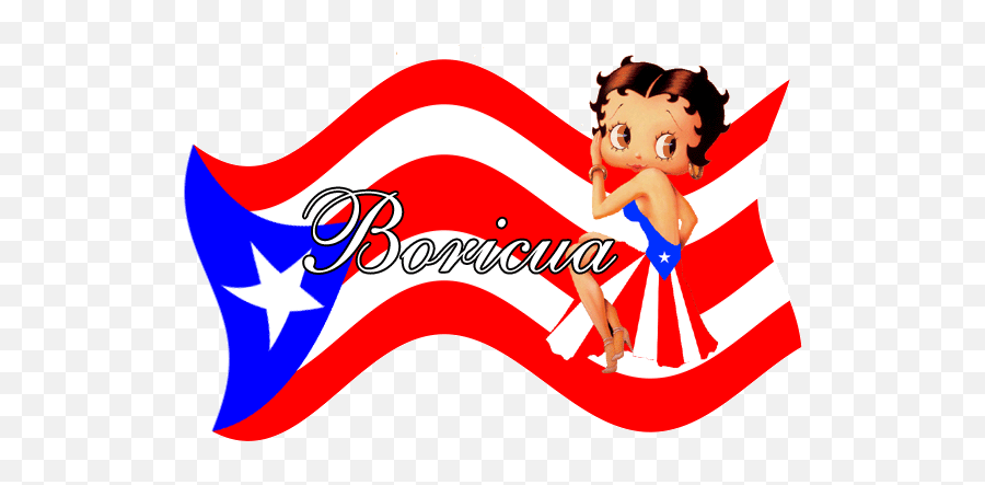 Cultural Pride Betty Boop - Cute Puerto Rican Flag Emoji,Puerto Rican Flag Emoji Iphone