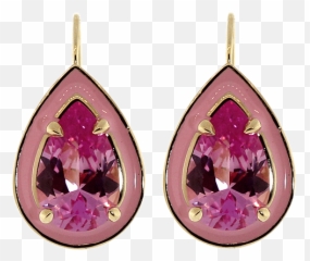Pink Sapphire Cocktail Earrings - Emoji