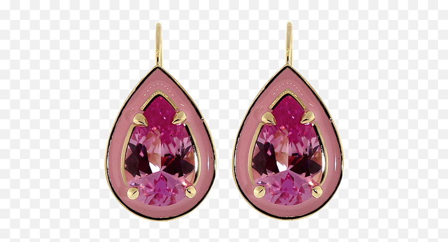 Pink Sapphire Cocktail Earrings - Earrings Emoji,Cocktail Emoticons