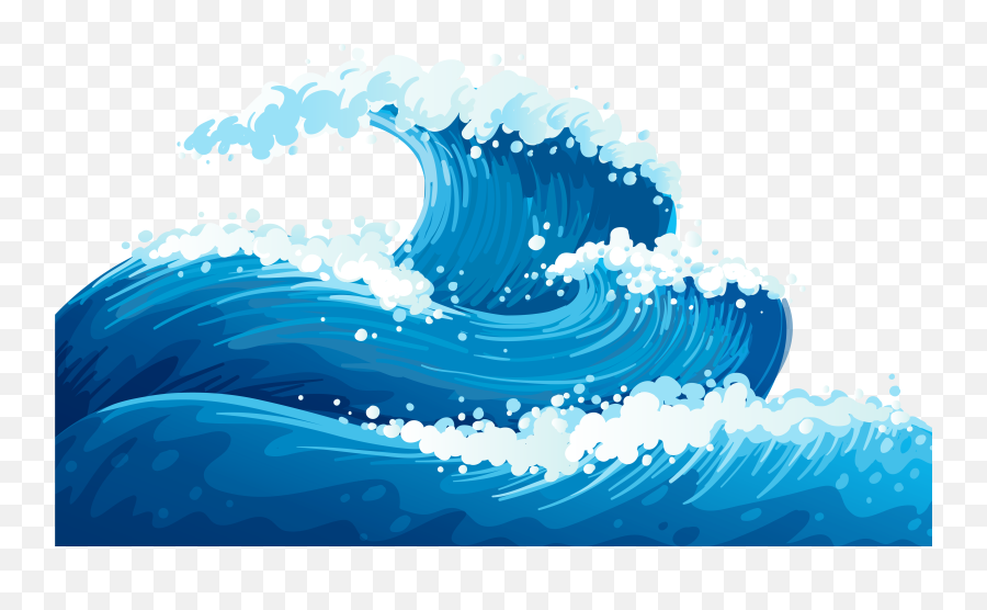 Hello Clipart Big Wave Hello Big Wave - Transparent Background Wave Clipart Emoji,Ocean Wave Emoticon
