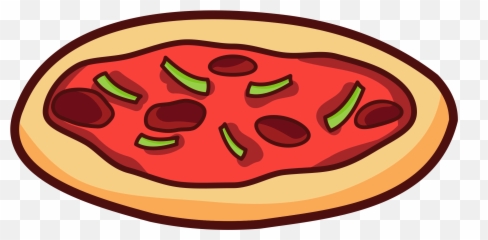 Cartoon Transparent Background Pepperoni Pizza - Funny Emoji