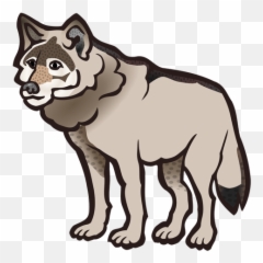 Gray Wolf - Gambar Serigala Kartun Lucu Emoji