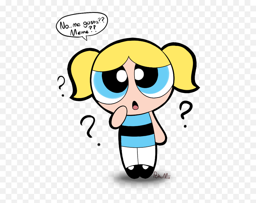 Download Hd Confused Bubbles - Cartoon Transparent Png Image Bubbles Powerpuff Girls Confused Emoji,Bubbles Emoji