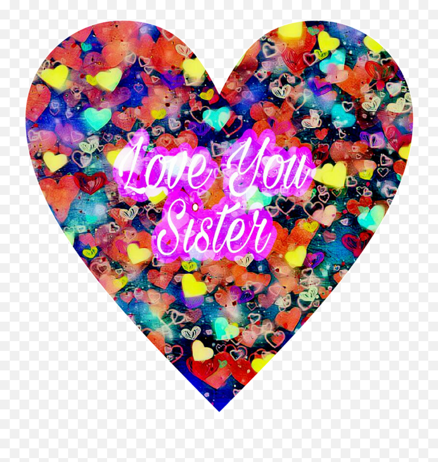 Download Hd Sister Love Heart Hearts Love Sister Shapes - Transparent Colourful Heart Emoji,Sister Emoji