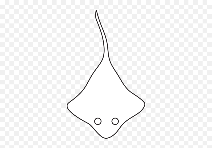 Stingray Clipart Black And White - Outline Of A Stingray Emoji,Stingray Emoji