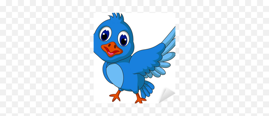 Funny Blue Bird Cartoon Posing Sticker - Legraní Kreslený Pták Emoji,Bluebird Emoji