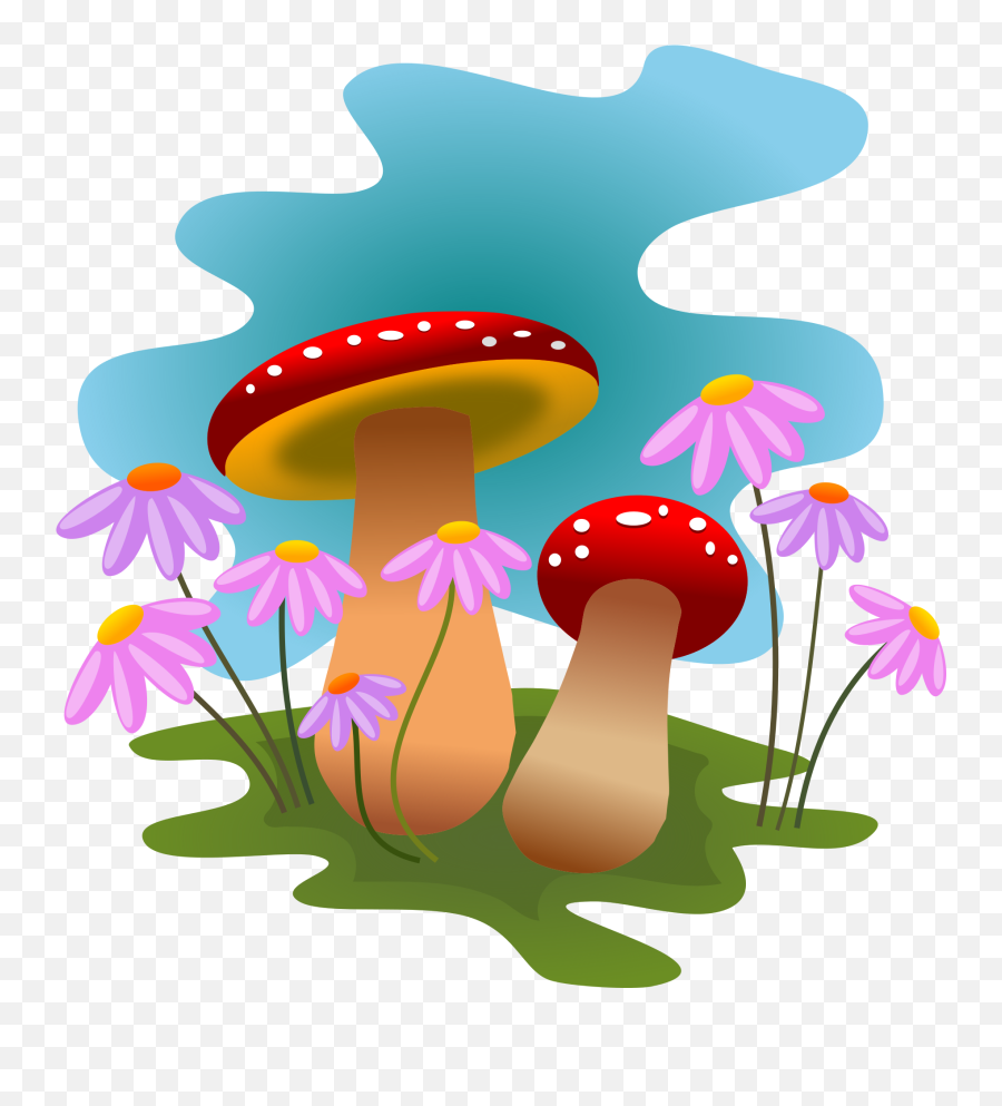 Mushroom Angry Transparent Png - Flower And Mushroom Clipart Emoji,Mushroom Man Emoji