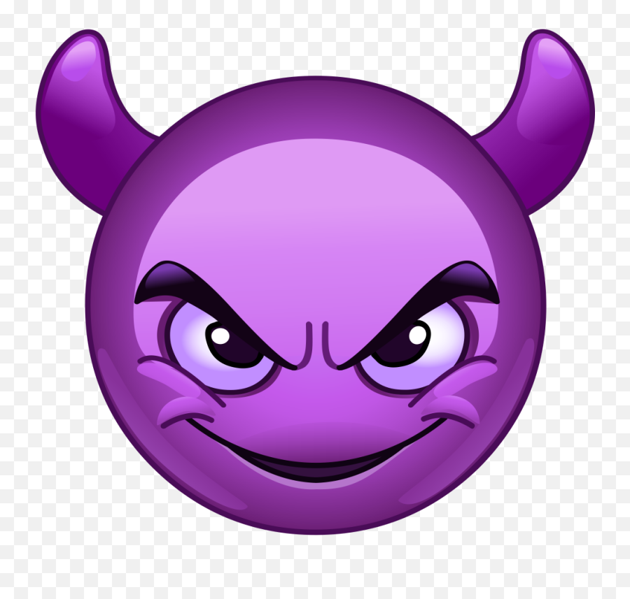 Purple Devil Emoji Decal - Iphone Devil Emoji,Smiling Devil Emoji
