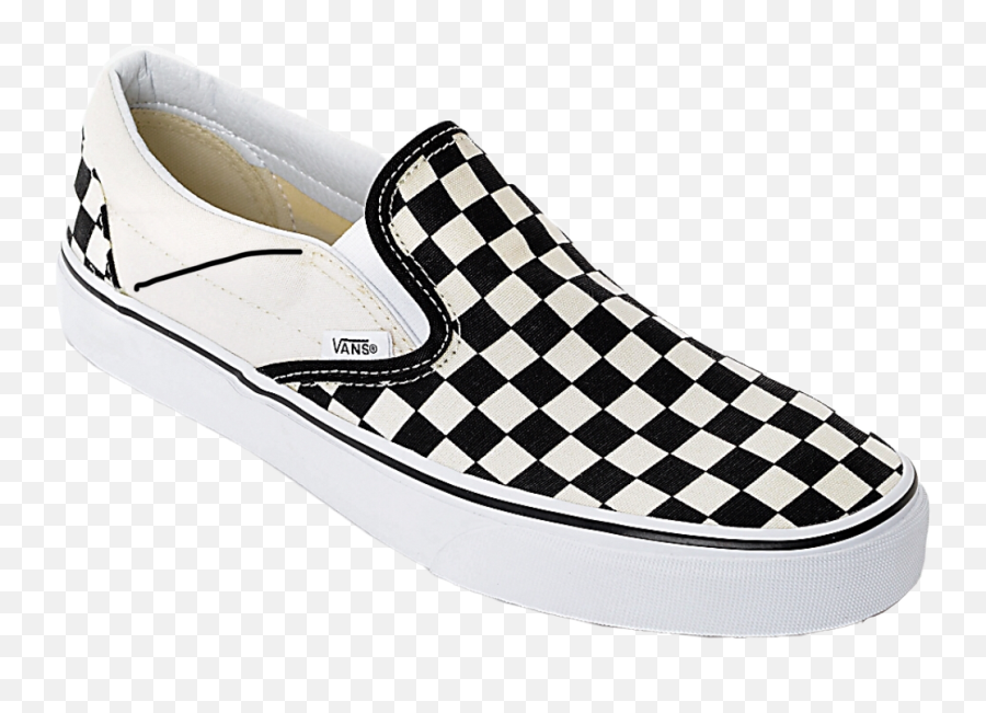 Black Checkered Vans Sticker Png - Vans Slip Emoji,Emoji Shoes Vans