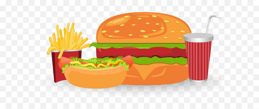 Meal Clipart Burger Meal - Junk Food Vector Png Emoji,Burger Emoji Png