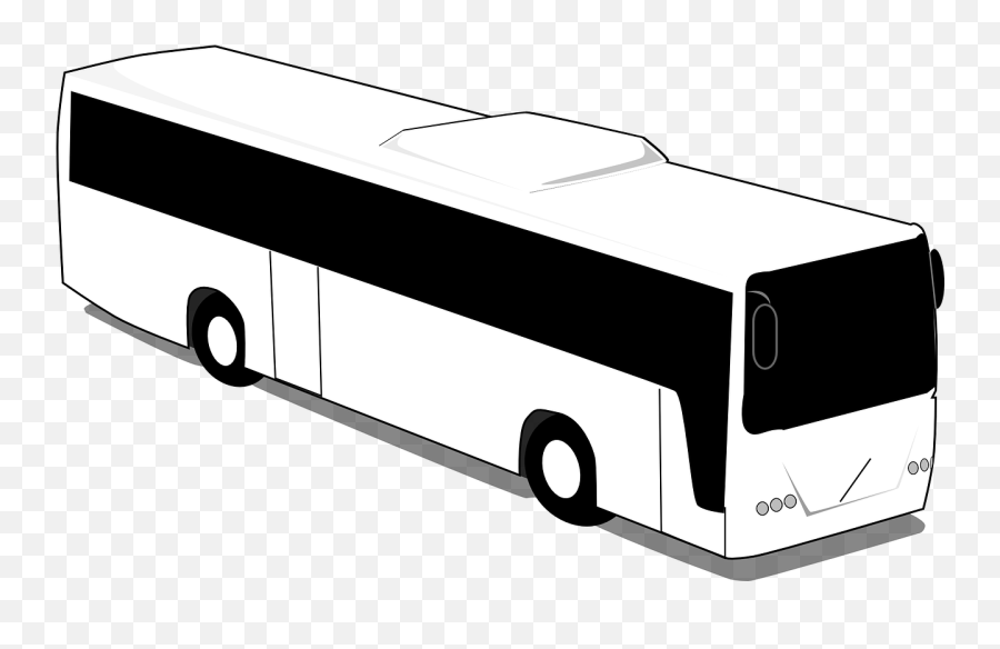 Bus White Black Trip Road - Bus Clip Art Emoji,Road Trip Emoji