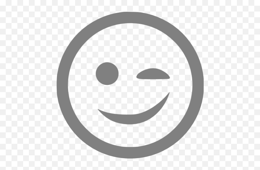 Gray Wink Icon - Pink Wink Emoji,Wink Emoticon Text