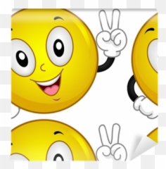 Smiley Peace Sign Wallpaper Pixers - Victory Smiley Emoji,Peace Emoticon