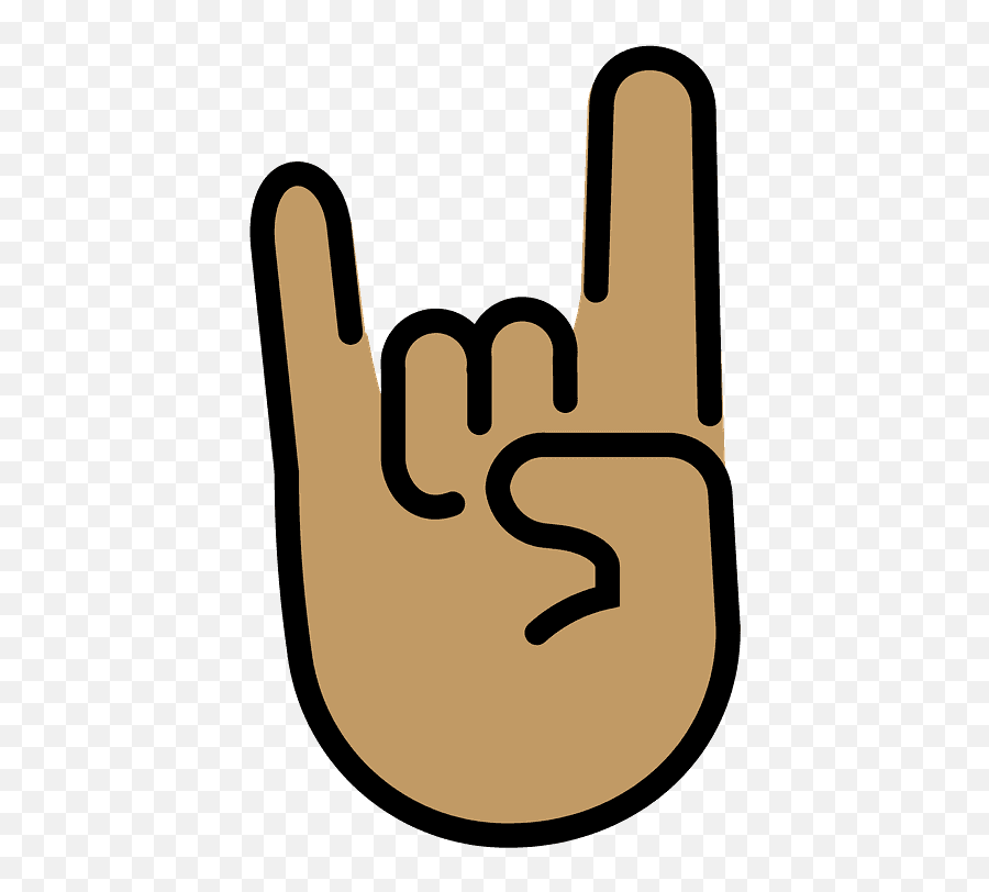 Pele Morena Saudação Do Rock Clipart - Sign Of The Horns Emoji,Rock Horns Emoji