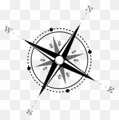 Compass Vector Icon - Black And White Clip Art Emoji
