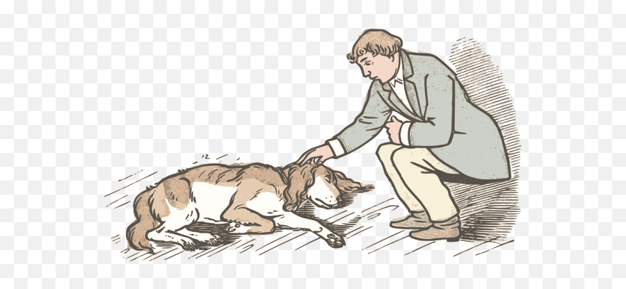 Man And A Dog - Illustration Emoji,Down Dog Emoji