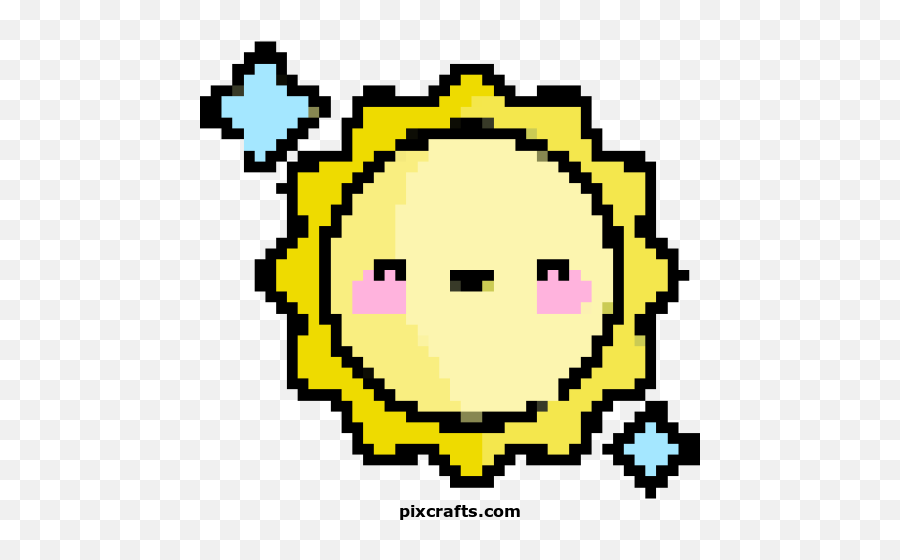 Sun - Printable Pixel Art Superior Quality Icon Emoji,Sun Emoticon