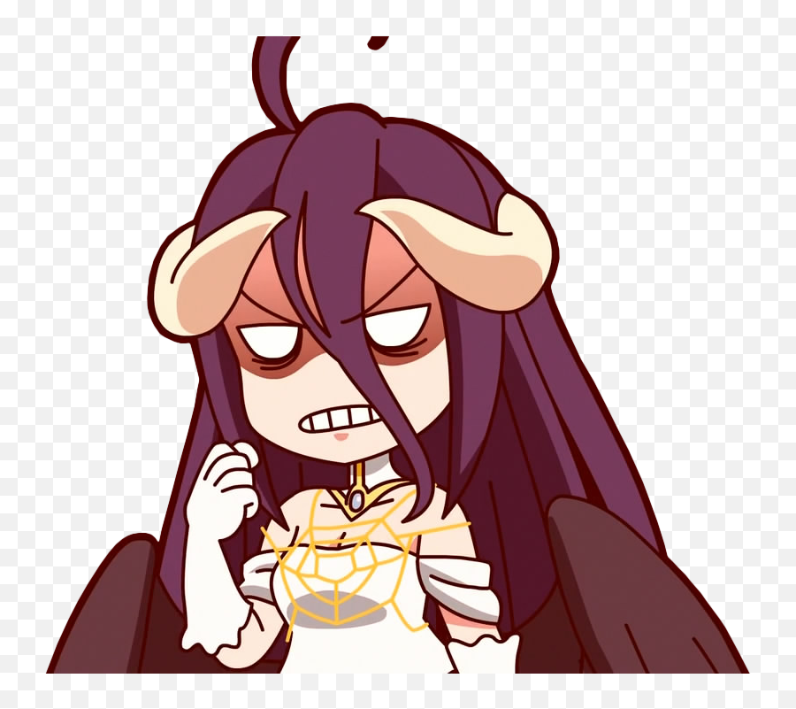 Overlord Anime Png - Pissed Off Albedo Overlord Anime Anime Emojis,Thinking Emoji Anime
