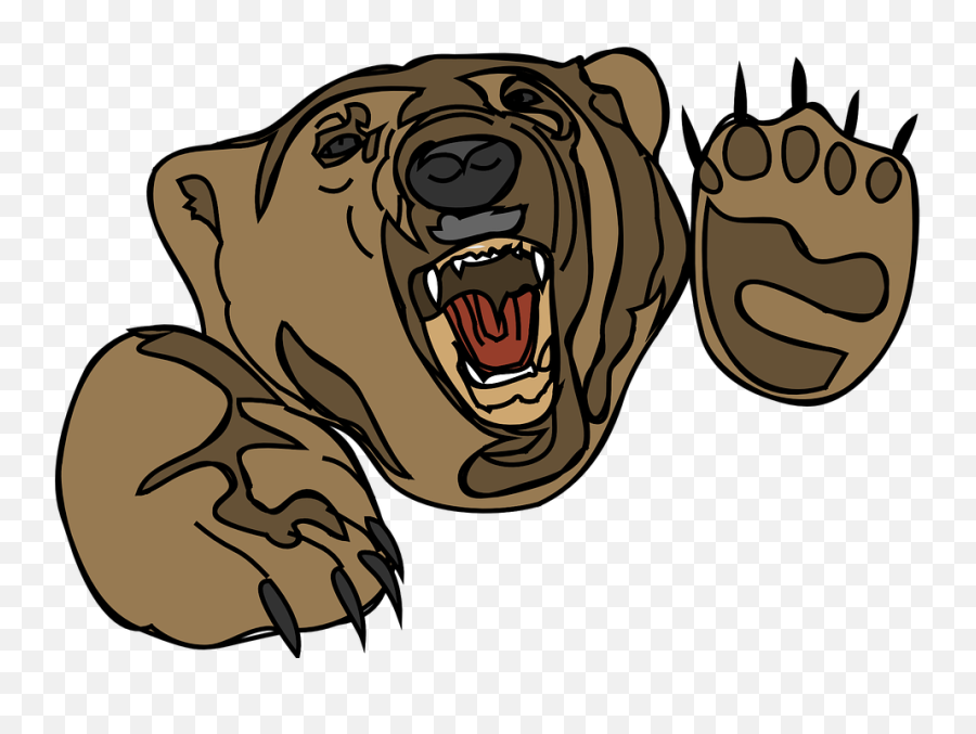 Bear Head Brown - Cartoon Angry Bear Face Emoji,Lying Down Emoji