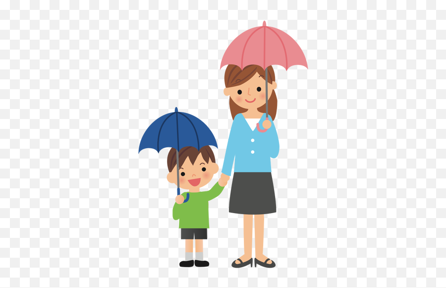 Umbrellas With Mother - Mother And Son Cartoon Png Emoji,Mothers Day Emojis